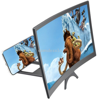 12/14-инчов 3D проектор за екран на мобилен телефон HD Expander Увеличете извит екран Лупа Усилвател за видео от мобилен телефон