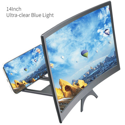 Proiector pentru ecranul telefonului mobil 3D de 12/14 inci Extensor HD Mărire ecran curbat Amplificator lupă pentru video telefon mobil