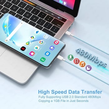 Καλώδιο PD 60W USB C σε USB Type C Γρήγορη φόρτιση για iPhone 15 15 Pro Plus Pro MAX iPad Διπλή γραμμή δεδομένων C για Samsung S22 23