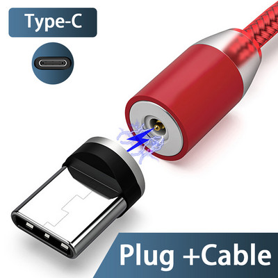 3A LED magnetski USB kabel Kabel za brzo punjenje tipa C Magnetni punjač Punjenje podataka Mikro USB kabel Kabel za mobilni telefon USB kabel