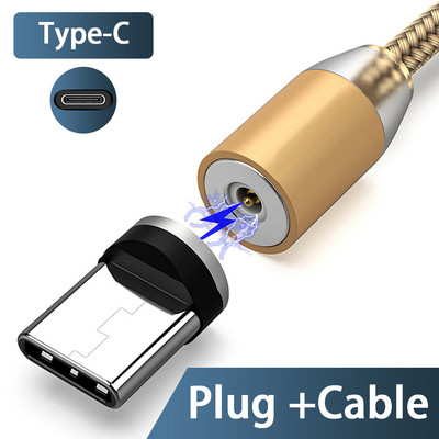 3A LED magnetski USB kabel Kabel za brzo punjenje tipa C Magnetni punjač Punjenje podataka Mikro USB kabel Kabel za mobilni telefon USB kabel