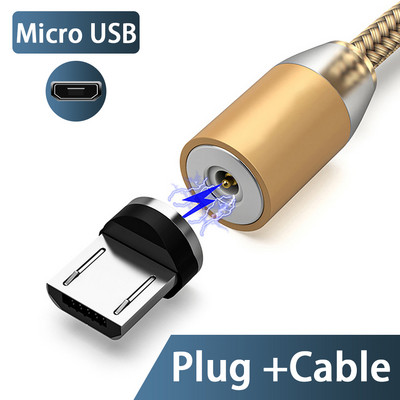 3A LED magnetski USB kabel Kabel za brzo punjenje tipa C Magnetni punjač Punjenje podataka Mikro USB kabel Kabel za mobilni telefon USB kabel