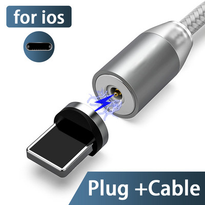 3A LED magnetski USB kabel Kabel za brzo punjenje tipa C Magnetni punjač Punjenje podataka Mikro USB kabel Kabel za mobilni telefon USB kabel