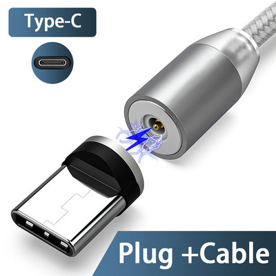 3A LED magnetski USB kabel Kabel za brzo punjenje tipa C Magnetni punjač Punjenje podataka Mikro USB kabel Kabel za mobilni telefon USB kabel