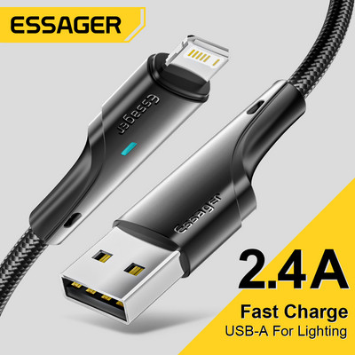 Essageri USB-kaabel iPhone`i 13 12 11 Pro Max XR XS 8 7 6s 5 Plus kiirlaadimisjuhe iPhone`i laadija laadimiskaabli jaoks