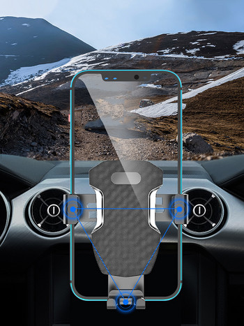 Държач за телефон за кола Поддръжка на вентилационен отвор за кръгла щипка за изпускане на въздух Завъртане на 360° Стойка за мобилен телефон Смартфон GPS скоба Гравитационна стойка