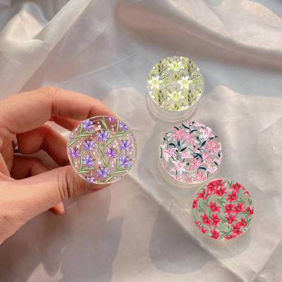 INS Flower Daffodil Phone Holder Griptok Cute Floral Lily Phone Grip Tok за IPhone 13 Samsung Xiaomi Bracket Phone Аксесоари