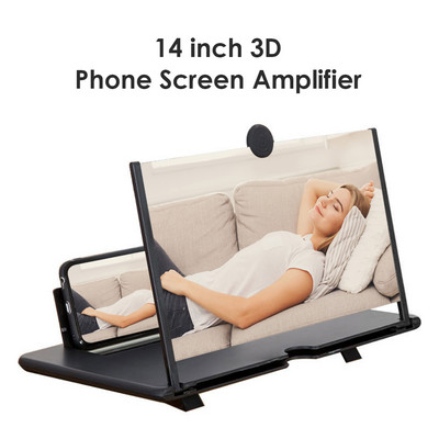 Suport pentru amplificator pentru ecranul telefonului 3D/5D de 14/12/10 inchi Afișaj pentru cinema mobil Lupă mărită Suport pentru smartphone-ul de mărire video HD