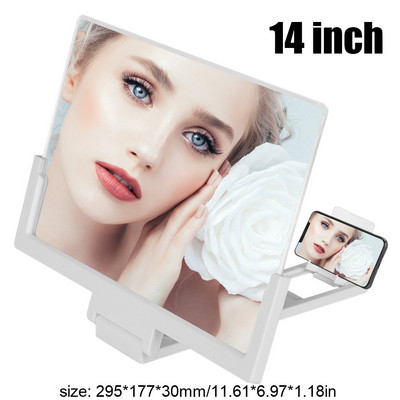 8.2/9/10/12/14 in 3D Lupa pentru ecranul telefonului mobil Amplificator video HD Suport pliabil Smartphone Film Lupa Suport