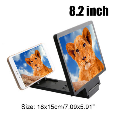 8.2/9/10/12/14 in 3D Lupa pentru ecranul telefonului mobil Amplificator video HD Suport pliabil Smartphone Film Lupa Suport