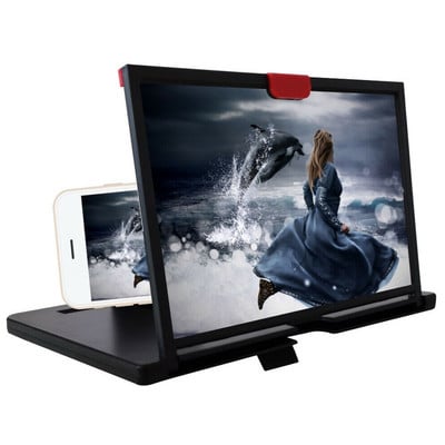 Amplificator de proiecție pentru ecranul telefonului mobil 3D de 10/12 inci Suport de birou pentru smartphone Lupa universală pentru ecranul telefonului mobil