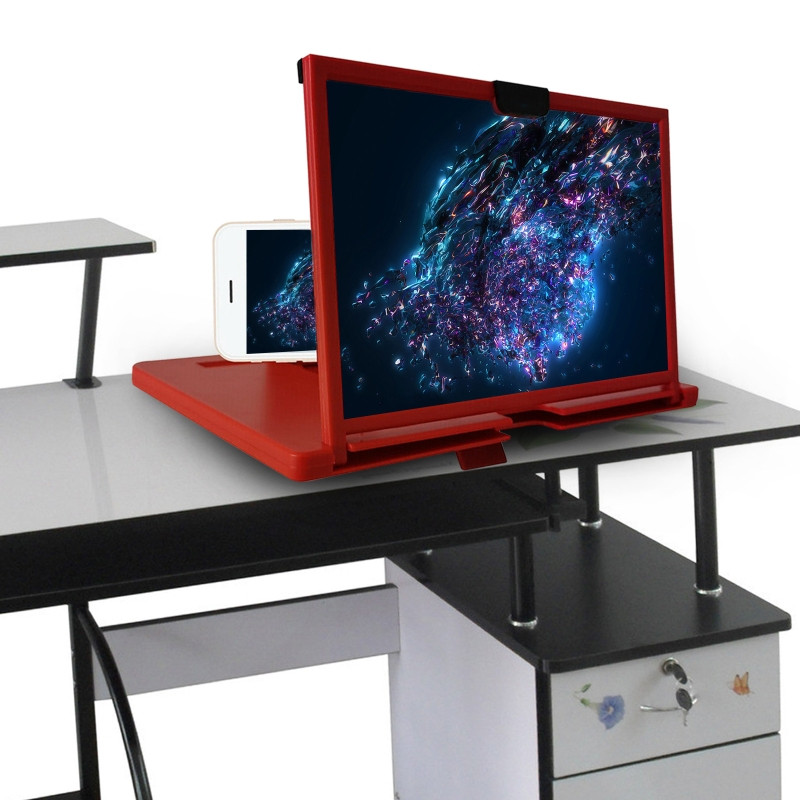 Amplificator de proiecție pentru ecranul telefonului mobil 3D de 10/12 inci Suport de birou pentru smartphone Lupa universală pentru ecranul telefonului mobil