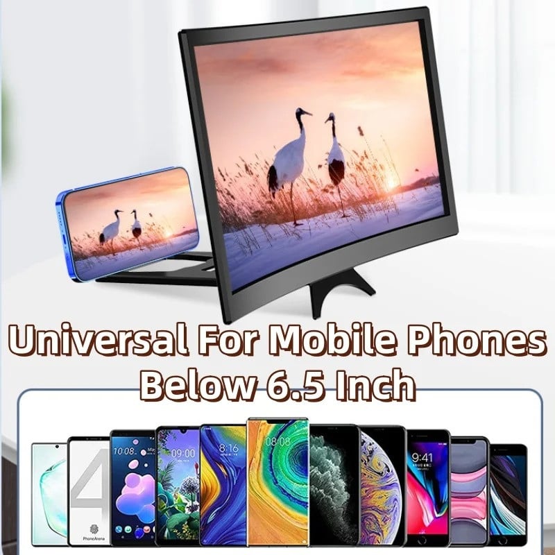 Mobiliojo telefono ekrano stiprintuvas 12 colių išlenktas mobiliojo telefono ekrano padidinimas 6,5 colio mobilusis telefonas Universalus TV dramos artefaktas