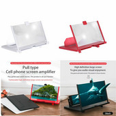Video Cinema salokāms 12 collu mobilā tālruņa ekrāna pastiprinātājs ekrāna palielinātājs projekcijas statīva kronšteins