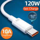 Cablu USB tip C super rapid 10A 120W pentru Huawei 30 Xiaomi redmi Samsung Poco f5 Cablu de încărcare rapidă USB C cablu de date