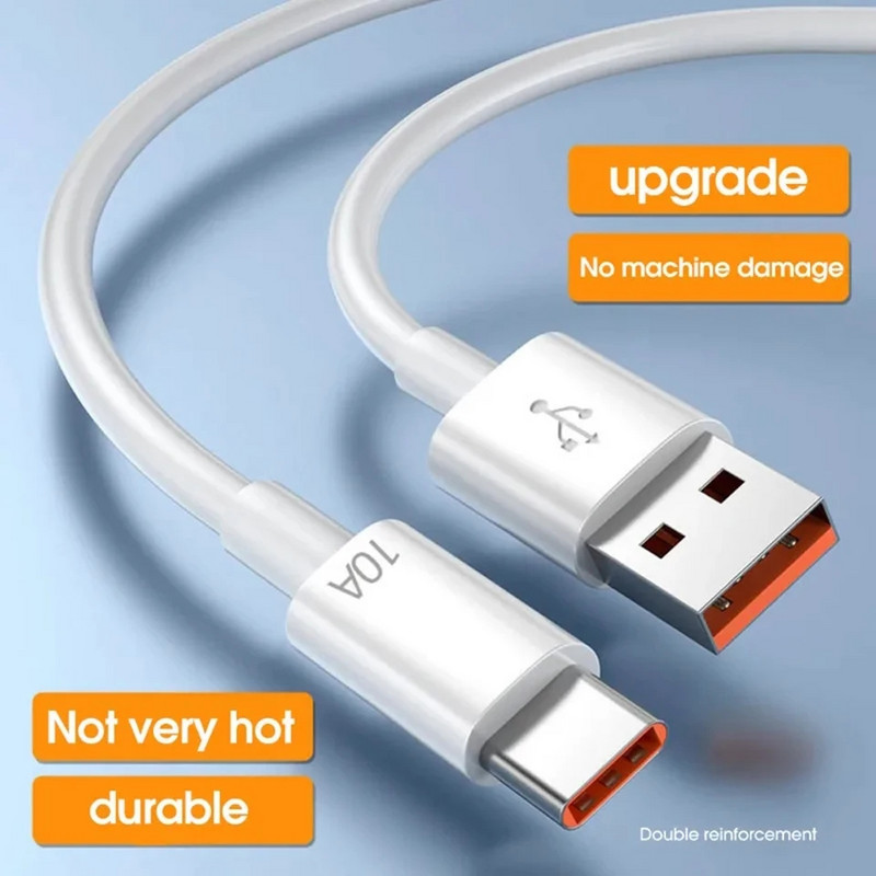 10A 120W USB Type C īpaši ātrs kabelis Huawei 30 Xiaomi redmi Samsung Poco f5 ātras uzlādes USB C lādētāja kabeļa datu vads