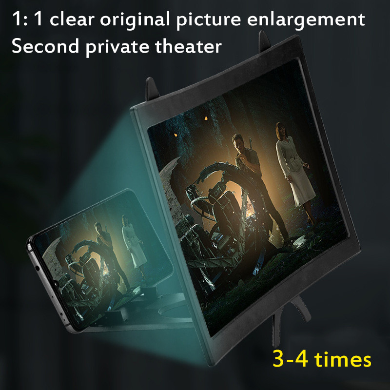 Izliekta ekrāna viedtālruņa ekrāna pastiprinātājs Pārnēsājami salokāmi 12 collu HD ekrāna pastiprinātāji viedtālruņa piederumiem