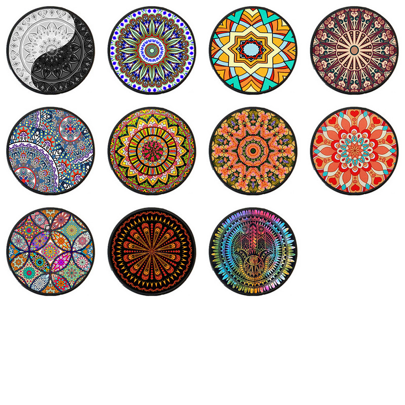 Tālruņa turētājs grozāms apaļš kronšteins pirkstu gredzens mobilais melns stiept tālruņa statīvs Aztec Tribal DIY foto