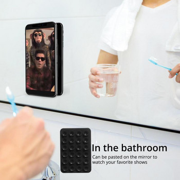 Всмукателен калъф за телефон Огледало за свободни ръце Държач за телефон Квадратна противоплъзгаща играчка за свободни ръце Fidget Огледало Държач за телефон за душ