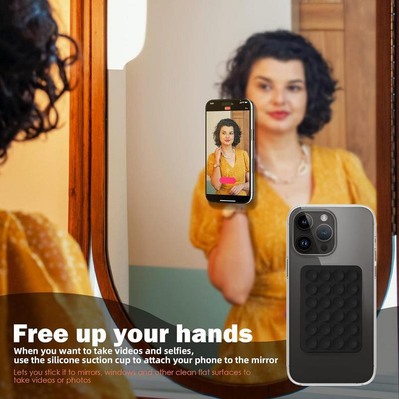 Suport pentru husă pentru telefon cu aspirație, oglindă pentru duș, suport pentru telefon, pătrat, anti-alunecare, jucărie pentru mâini libere, oglindă, pentru duș, pentru telefon