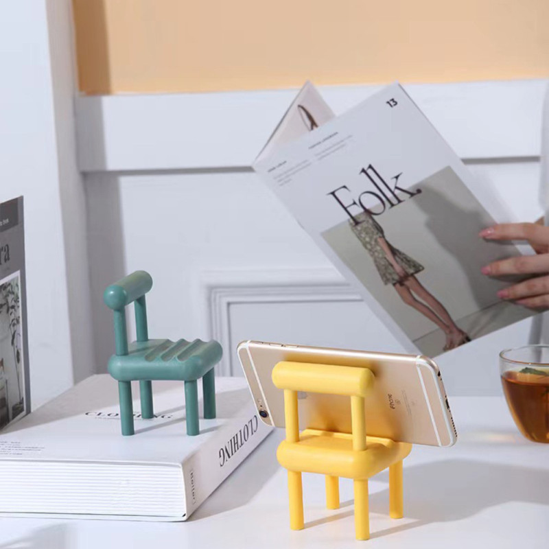 Mini scaun Suport pentru telefon mobil Suport pentru telefon mobil reglabil pentru iPhone Xiaomi Huawei Samsung 4 culori drăguț colorat Suport desktop