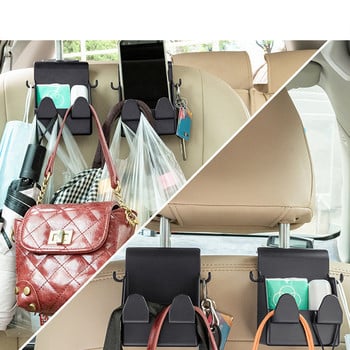 ANKNDO Προσκέφαλο καθισμάτων αυτοκινήτου με γάντζο Οργάνωση καθίσματος Τσάντα τσάντα τσάντα αποθήκευσης Βάση αποθήκευσης Πλάτη καθίσματος αυτοκινήτου Αξεσουάρ κρεμάστρα γάντζος