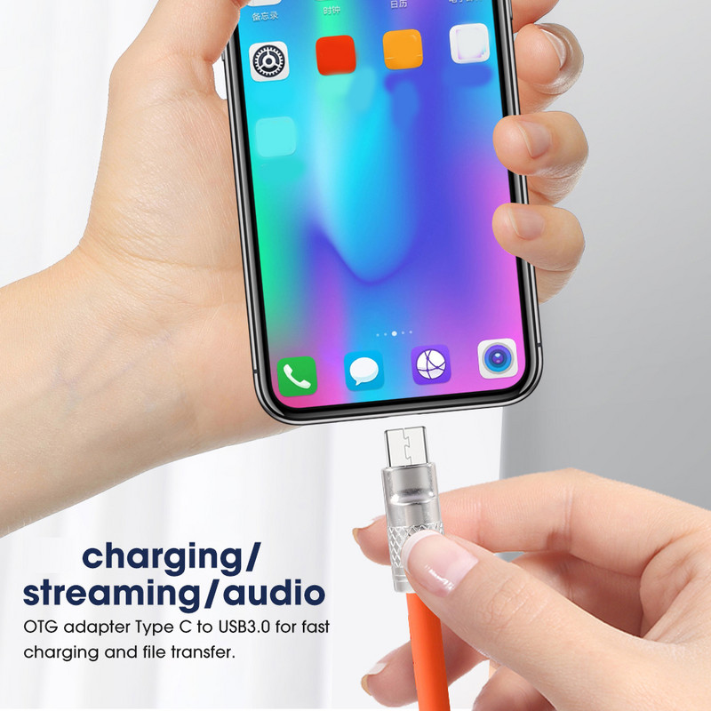 120 W 6A gyorstöltő telefonkábelek USB A–C folyékony szilikon töltőkábel Nagy teherbírású USB C adatkábel Samsung Z Filp 5-höz