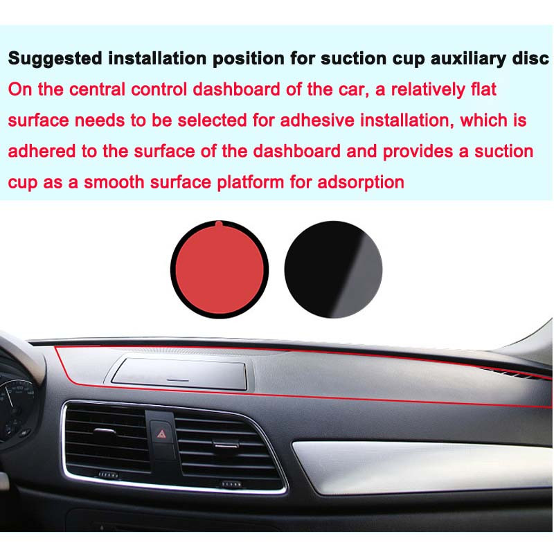 2 bucăți 80 mm Suport pentru mașină cu bază rotundă Suport adeziv GPS pentru tablou de bord Ventuză Disc Disc Pad lipicios Suport covoraș anti-alunecare