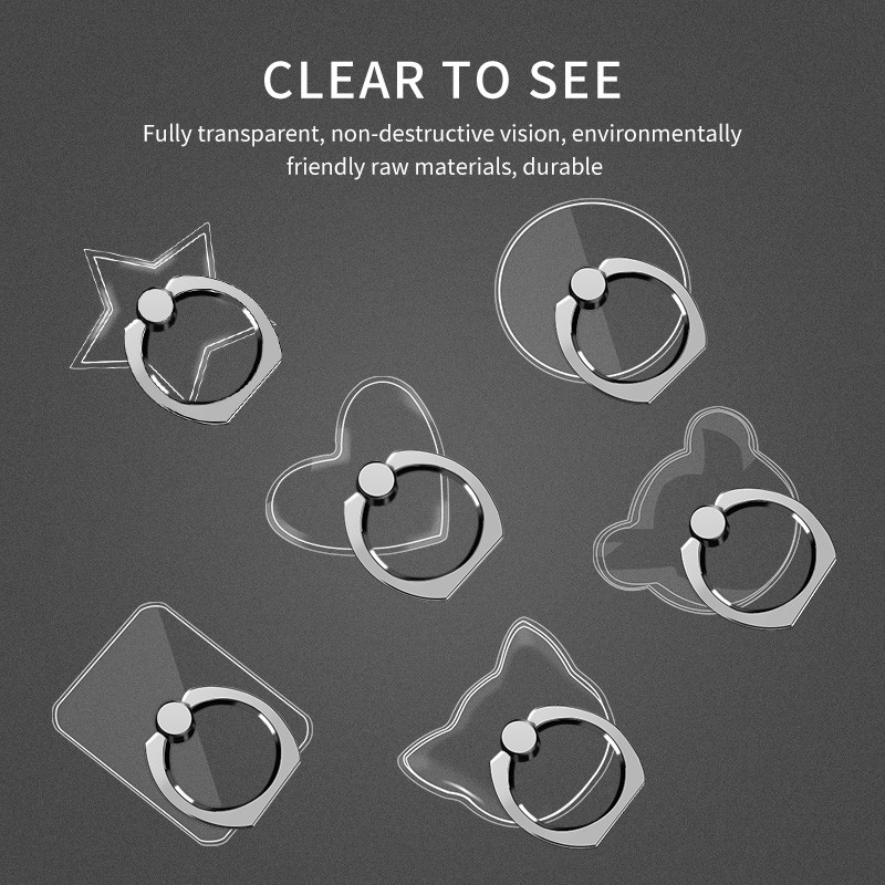 Suport universal pentru telefon mobil Suport inel magnetic pentru telefon mobil drăguț Suport transparent pentru iphone 11 12 XS MAX