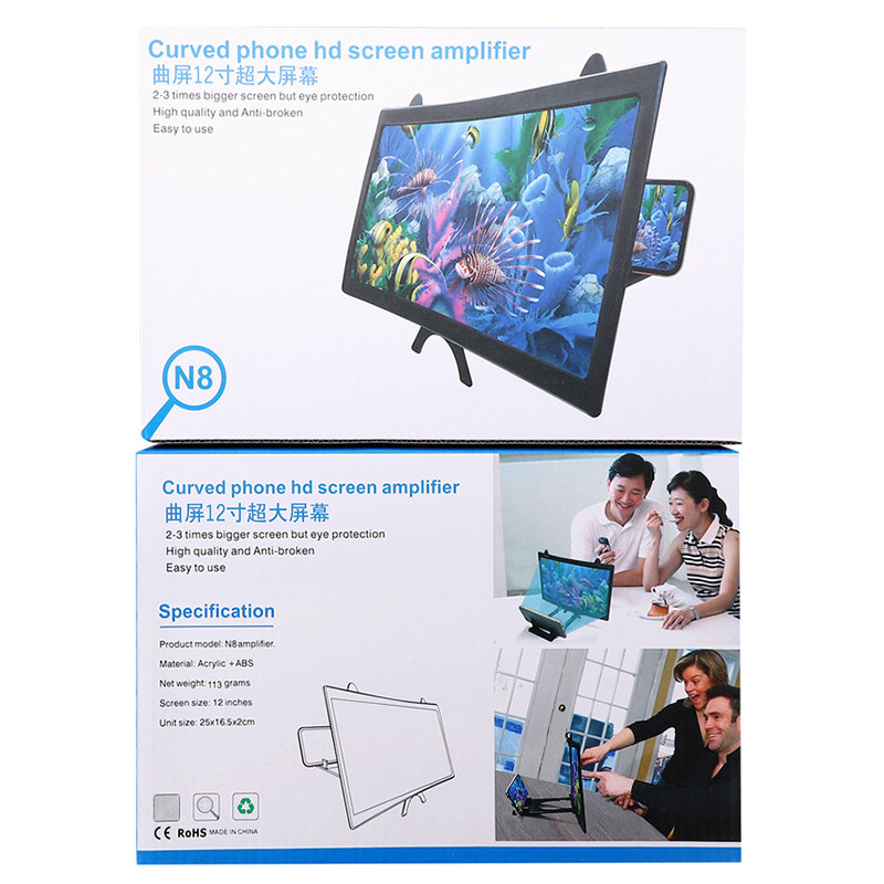 Suport pentru telefon mobil Abs pliabil Protecție portabilă pentru ochi pentru telefon mobil Amplificator pentru telefon Ecran curbat de 12 inchi Expander pentru ecran