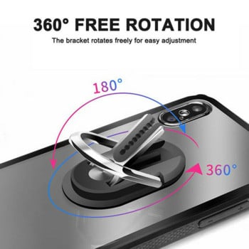 Универсален държач за телефон Скоба с въртящ се пръстен на 360 градуса Автомобилен вентилационен отвор Монтажна скоба за навигация за Iphone Samsung Xiaomi