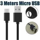 3/2/1 metri Micro USB ātrās uzlādes kabelis, vads USB datu vads, ātrā vada barošanas sinhronizācijas lādētāja kabelis Android viedtālrunim