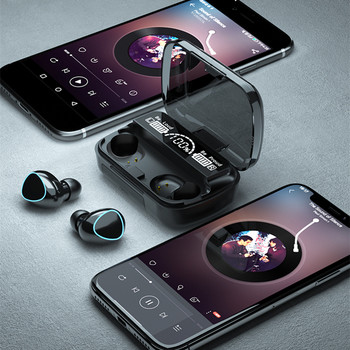 BSLIUFANG НОВИ безжични Bluetooth слушалки със зарядна кутия Слушалки за android и iPhone Слушалки Шумопотискащи микрофони Слушалки