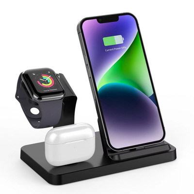 Stalak za bežični punjač za iPhone 15 14 13 12 11Apple Watch 3 u 1 Dock Station za brzo punjenje za Airpods Pro 2 3 IWatch 9 8 7 6