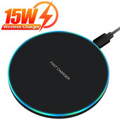 15W bežični punjač za iPhone 14 13 12 11 Pro XS Max Mini X XR Indukcijski brzi bežični punjač za Samsung Xiaomi Huawei