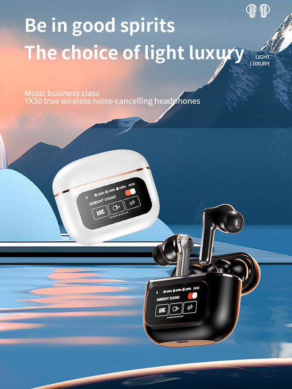 Bezvadu Bluetooth austiņas ANC LED redzamās taustes bezvadu Bluetooth austiņas TWS austiņas Bluetooth TOUR PRO 2 SportEarbuds