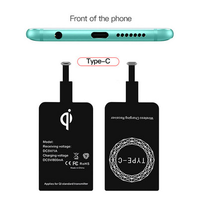 Vezeték nélküli töltő vevő támogatás C típusú / Micro USB / villámgyors vezeték nélküli töltőadapter iPhone 5 Android vezeték nélküli töltéshez