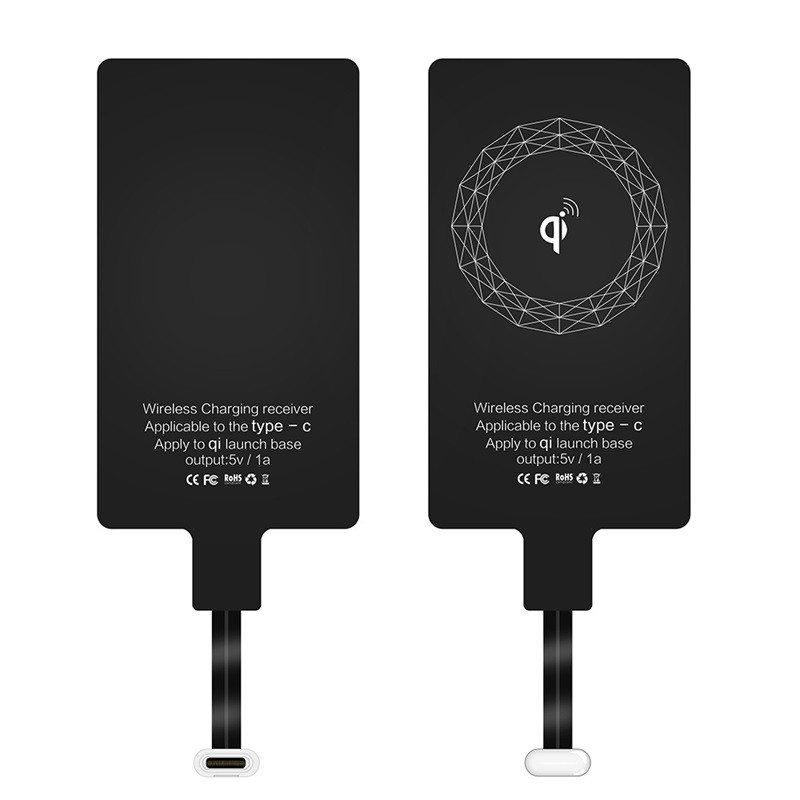 Vezeték nélküli töltő vevő támogatás C típusú / Micro USB / villámgyors vezeték nélküli töltőadapter iPhone 5 Android vezeték nélküli töltéshez