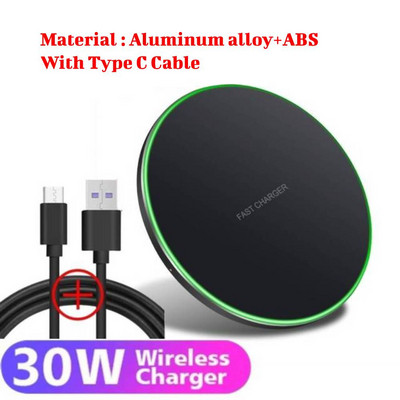 30 W vezeték nélküli töltő iPhone 14 13 12 11 Pro XS Max Mini X XR 8 indukciós gyors vezeték nélküli töltőpad Samsung S23 S22 S21 telefonhoz