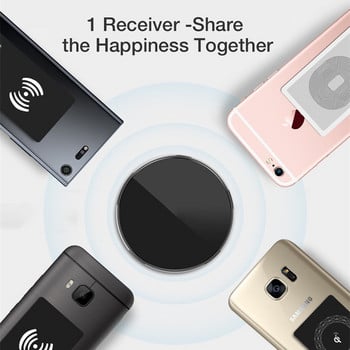 Ελαφρύς ασύρματος δέκτης φόρτισης Qi για iPhone 6 5 Samusng Huawei Universal Micro USB Type C Fast Wireless Charger Adapter