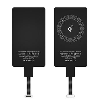 Лек Qi приемник за безжично зареждане за iPhone 6 5 Samusng Huawei Универсален Micro USB Type C Адаптер за бързо безжично зарядно устройство