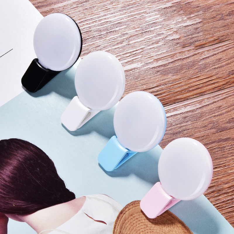 1 db univerzális telefon szelfi LED gyűrűs villanófény hordozható telefon szelfi lámpa világító klip lámpa kamera fényképezés videó