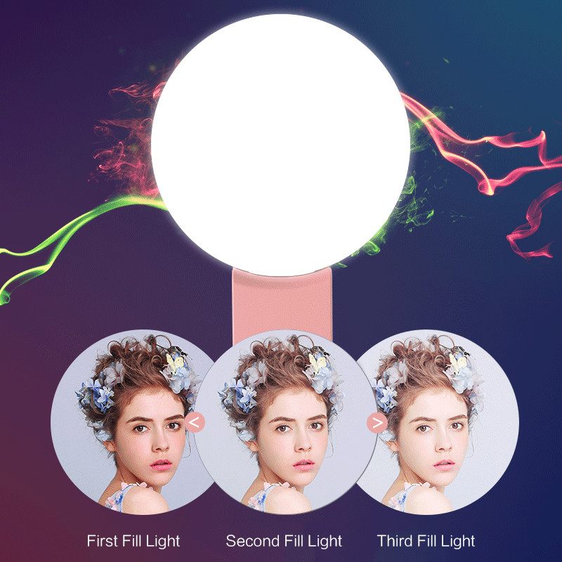 1 db univerzális telefon szelfi LED gyűrűs villanófény hordozható telefon szelfi lámpa világító klip lámpa kamera fényképezés videó