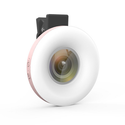 Mobilā tālruņa uzpildes gaisma 15x makro objektīvs, pārnēsājams pašbildes LED gredzena zibspuldzes gaisma Tālruņa pašbildes lampa universālā gredzena klipa gaisma