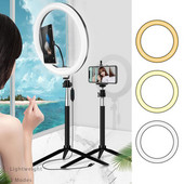 Selfie Fill Light Clip σε Led Light για τηλέφωνο USB Selfie Ring Light με θήκη τηλεφώνου Επιτραπέζιο τρίποδο Λειτουργίες φωτισμού Τηλεχειριστήριο για IOS