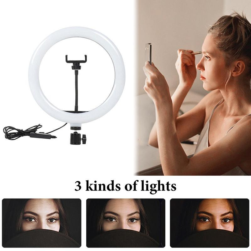 Selfie Fill Light Clip σε Led Light για τηλέφωνο USB Selfie Ring Light με θήκη τηλεφώνου Επιτραπέζιο τρίποδο Λειτουργίες φωτισμού Τηλεχειριστήριο για IOS