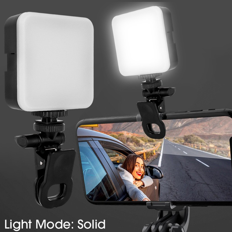 Mini Clip LED Lumină video Telefon mobil Lumină de umplere Tabletă Computer Lumină video conferință 5600K Lămpi portabile pentru selfie reglabile