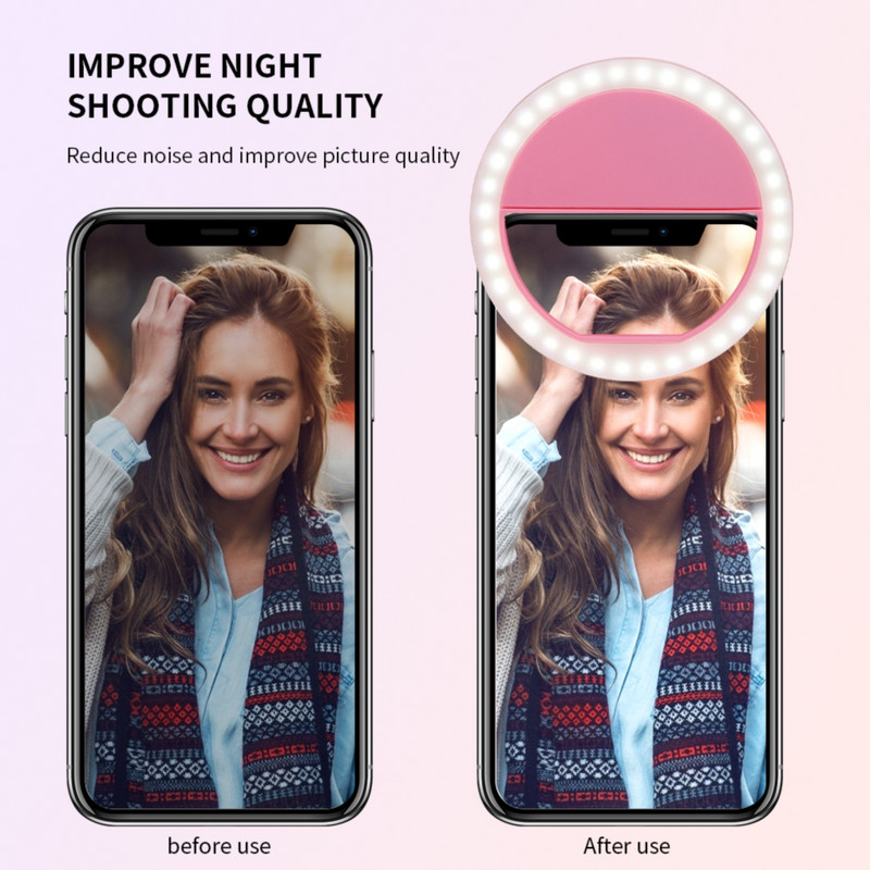 LED pašbildes lampa Mini uzlādējama tālruņa zvana gaisma pārnēsājama fotografēšanas nakts gaisma