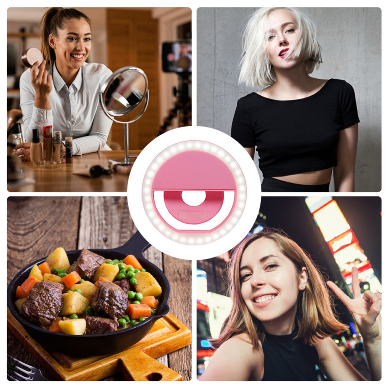 LED pašbildes lampa Mini uzlādējama tālruņa zvana gaisma pārnēsājama fotografēšanas nakts gaisma