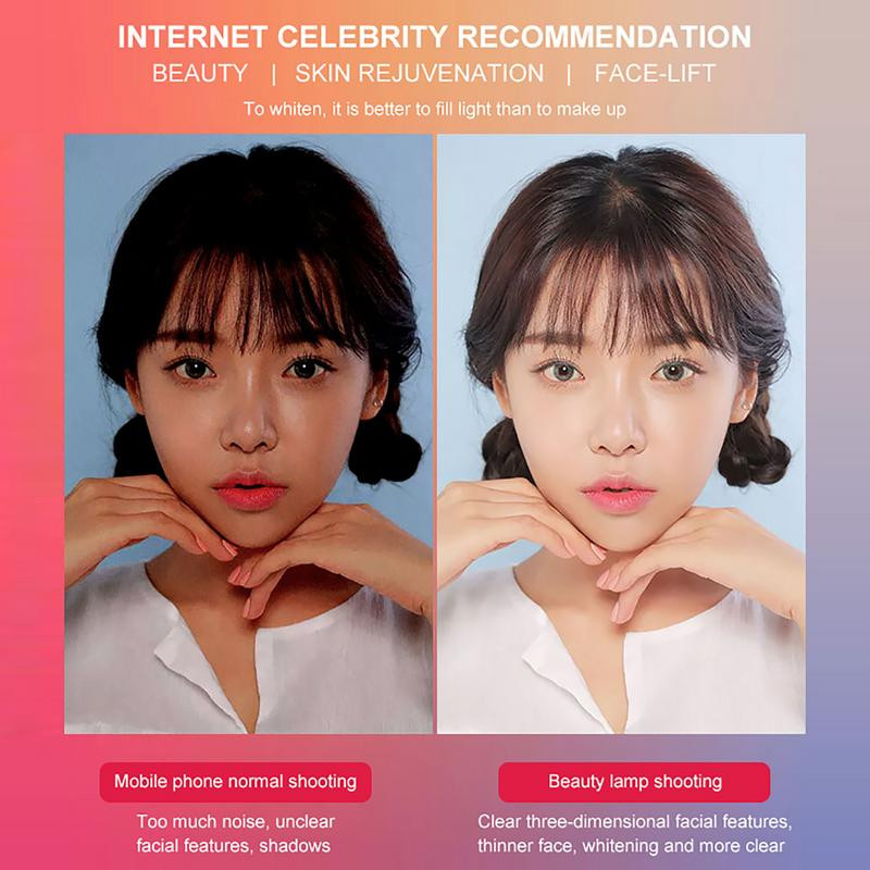 Pašbildes gaismas gredzena gaismas LED apļa mini gaismas skava tālruņiem, uzlādējama piesprādzējama kosmētika Fill Light klēpjdatora kameras video